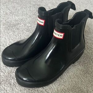 Hunter Black Ankle Rain Boots
